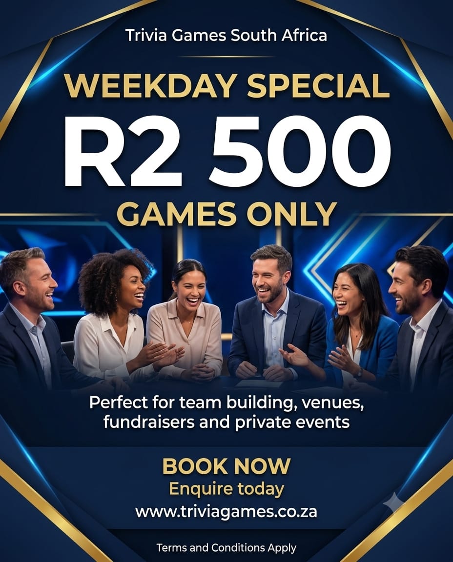 Trivia Games South Africa Weekday Special — R2,500 games only